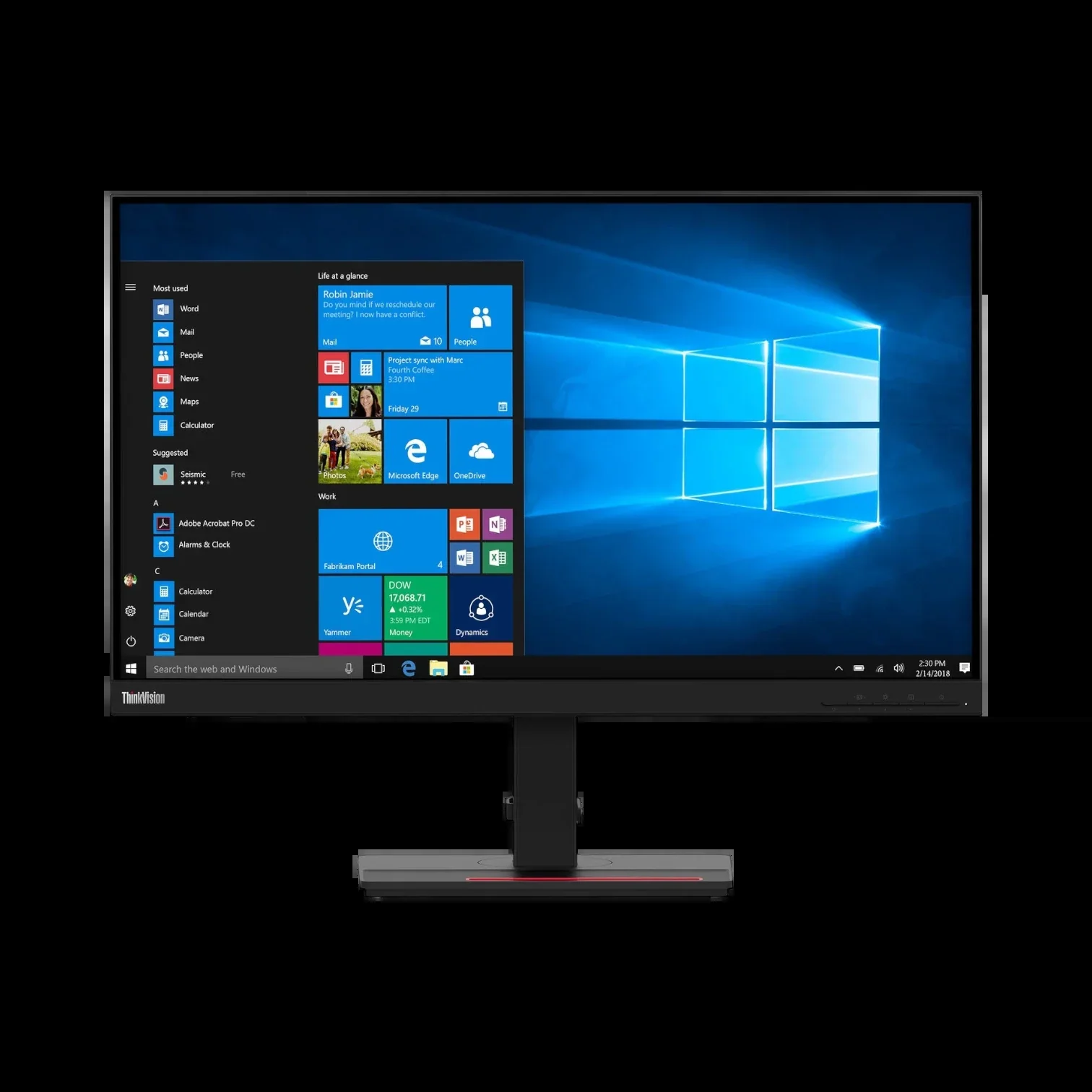 Монитор 27" Lenovo T27-40 IPS 1920x1080, 120 Гц, 4 мс, 16:9, 300 кд/м², VGA, HDMI 1.4, DP 1.2, USB-C (15 Вт PD), USB Hub (3×USB 3.2 Gen1), 3.5 Jack, H