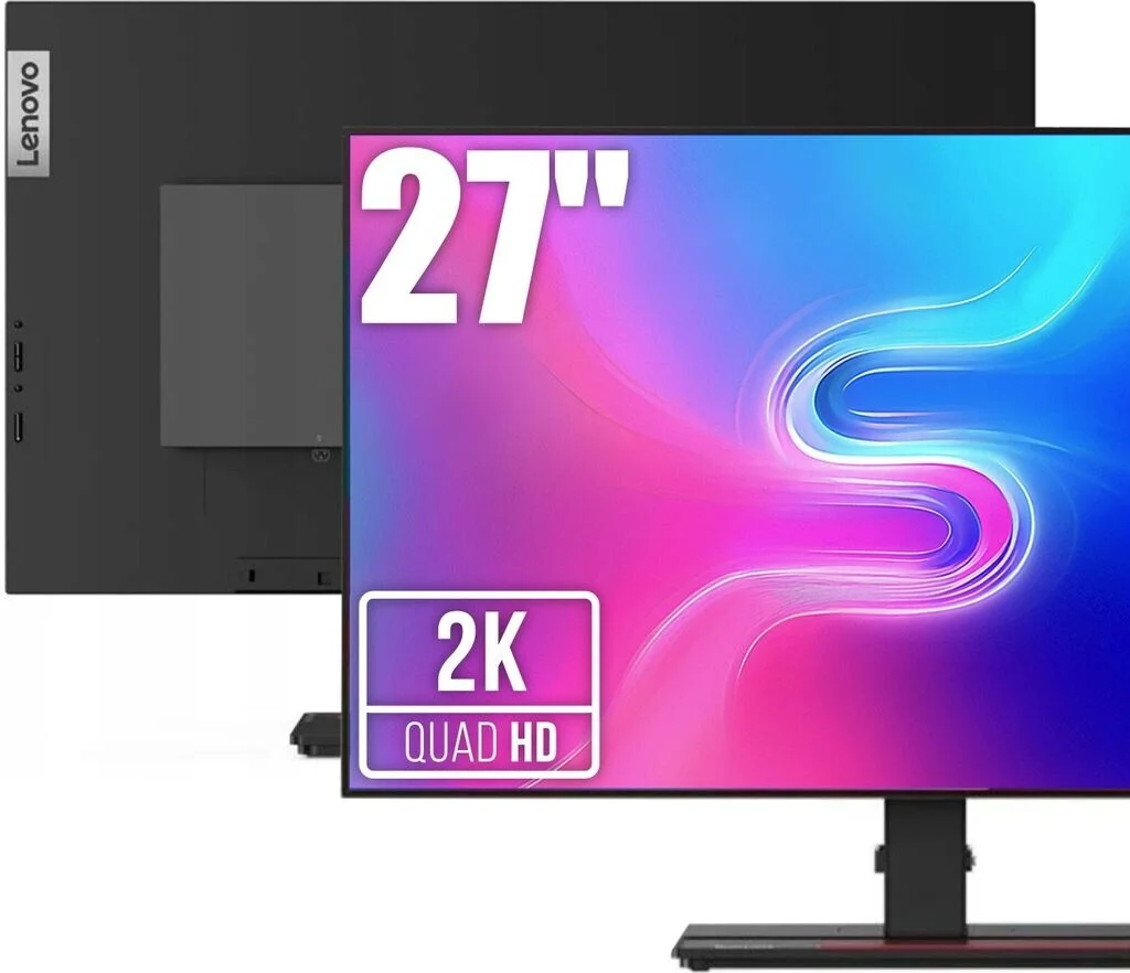 Монитор 27" Lenovo ThinkVision P27QD-40 IPS 2560x1440, 120 Гц, 6 мс, 16:9, 350 кд/м², HDMI 2.1, DP 1.4, USB-C (DP Alt Mode + 140 Вт PD), USB Hub (4×US