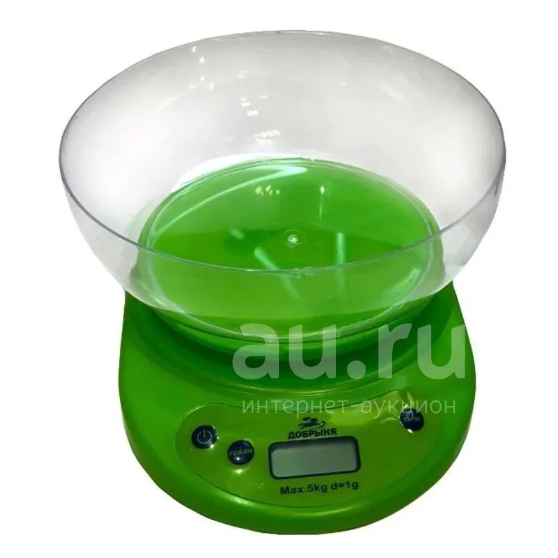 Весы кухонные Добрыня DO-3009 с чашей, 5кг. зел