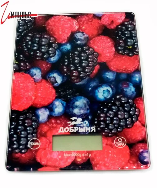 Весы кухонные Добрыня DO-3010E (20*14,5см, 5кг) ягоды