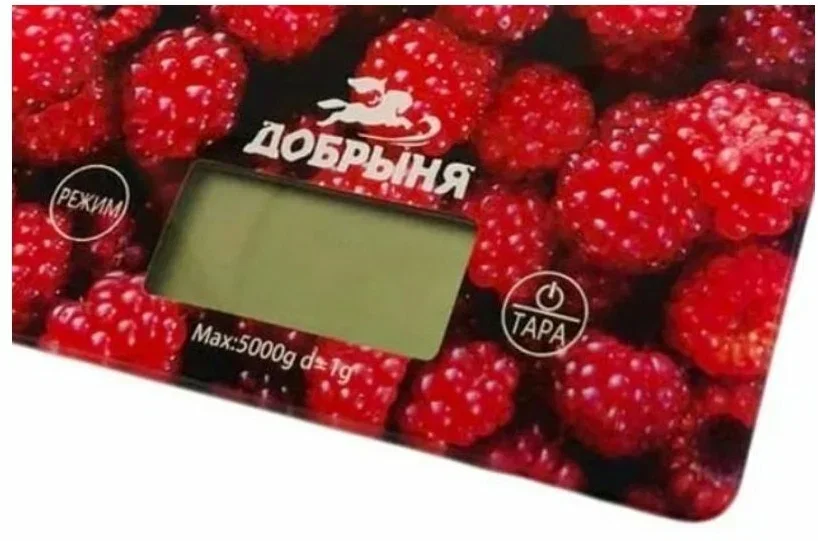 Весы кухонные Добрыня DO-3015A (15x15 см, 5 кг) малина