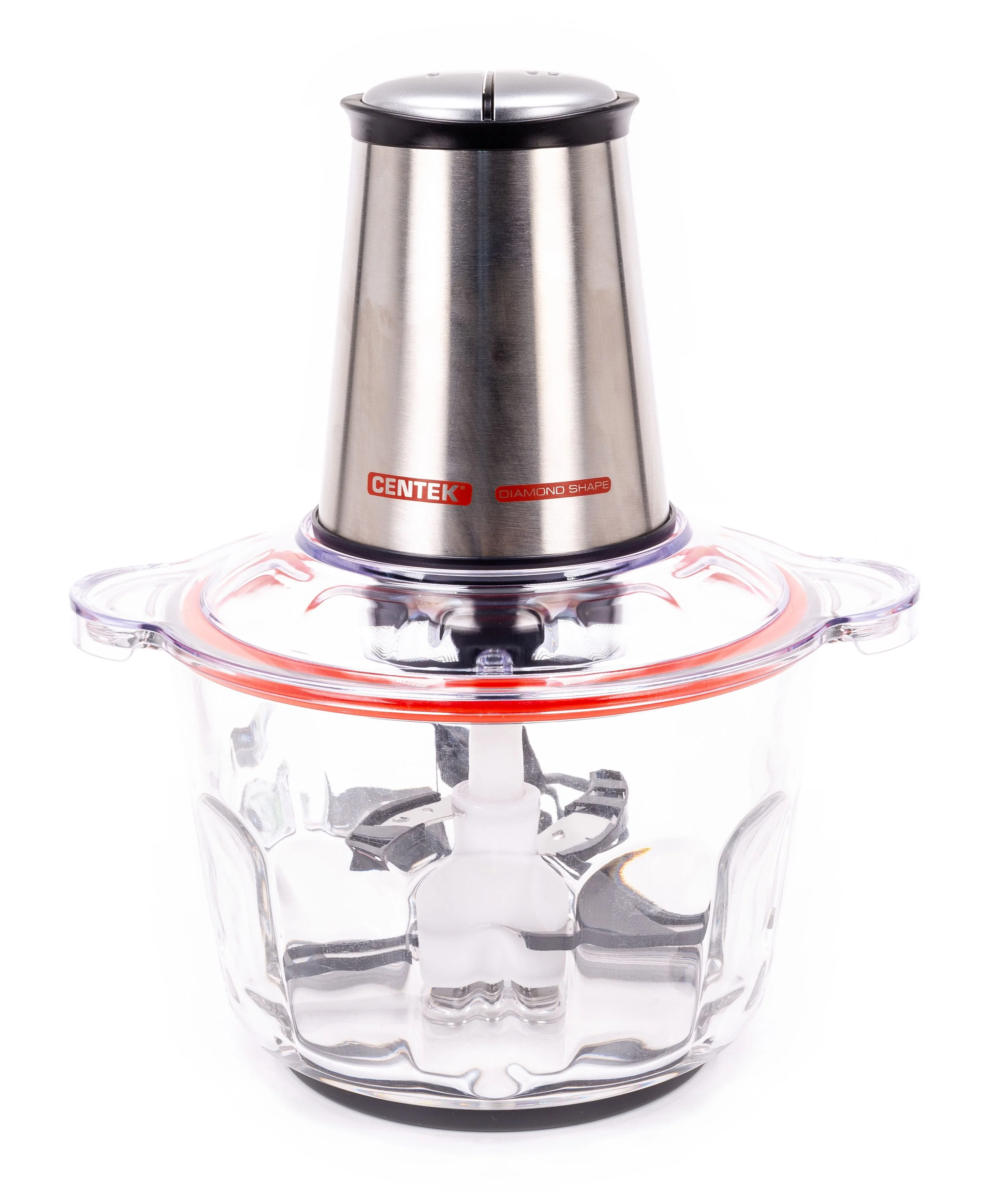 Измельчитель Centek CT-1395 Сталь 600Вт 2 скорости, стеклянная чаша 2,0л, разборные ножи, 4 лезвия