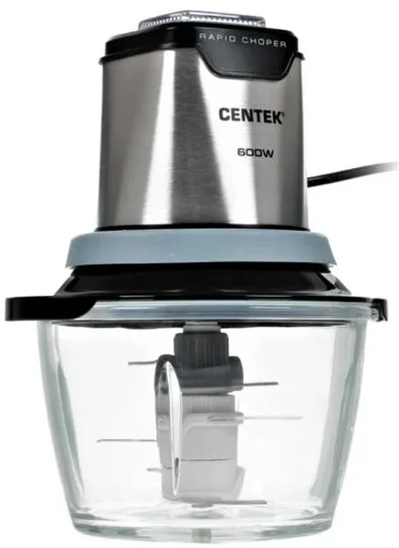 Чоппер Centek CT-1392 Сталь 600Вт 6 лезвий, стеклянная чаша 1,2л, разборные ножи
