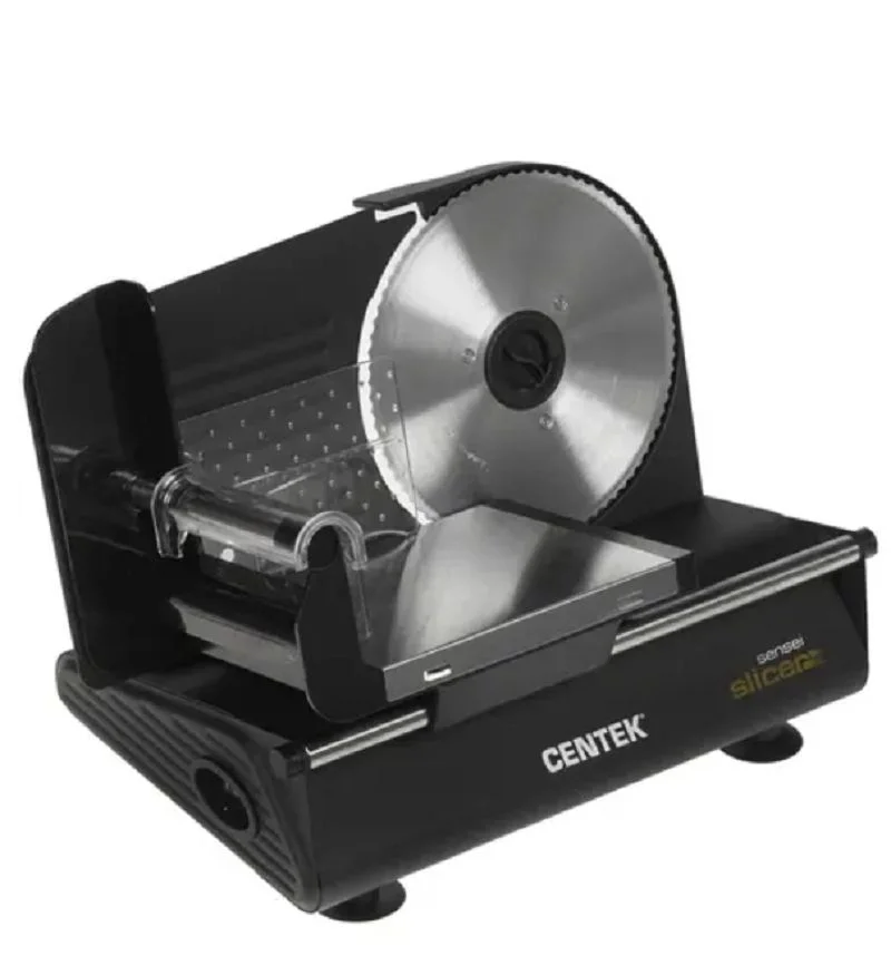 Ломтерезка Centek CT-1381 черный, 150 Вт толщина нарезки 3-20мм, съемная каретка, спец. держатель