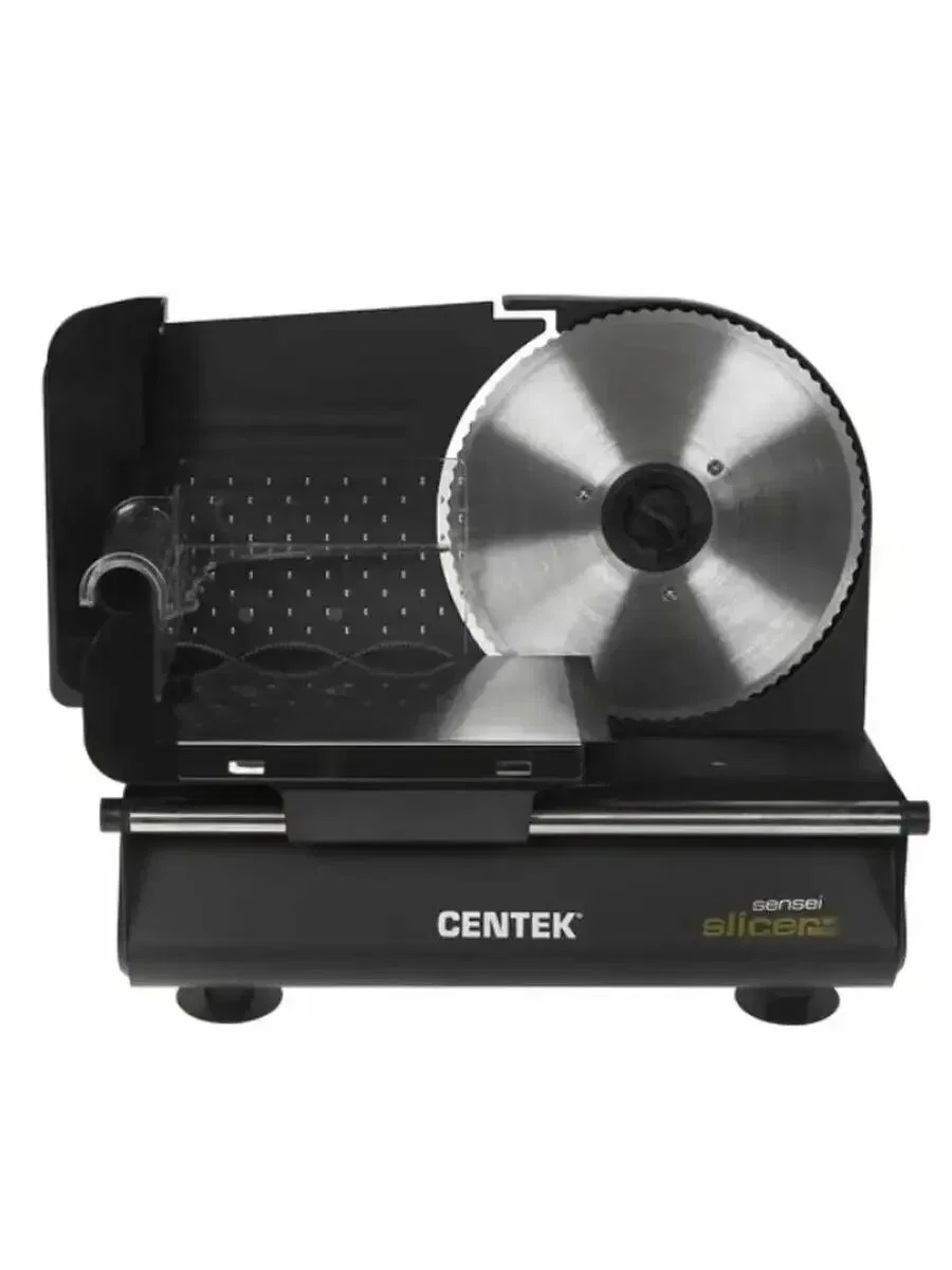Ломтерезка Centek CT-1381 черный, 150 Вт толщина нарезки 3-20мм, съемная каретка, спец. держатель