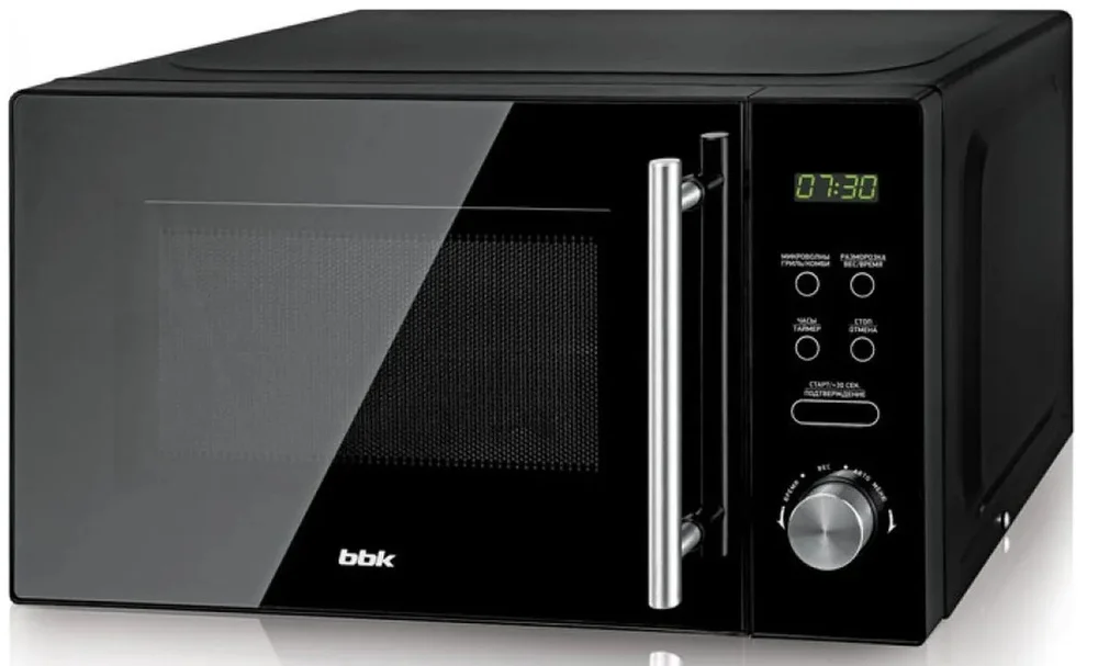 Микроволновая печь BBK 20MWG-732T/B-M черный, 20 л, 700 Вт, переключатели - кнопки, поворотный механизм