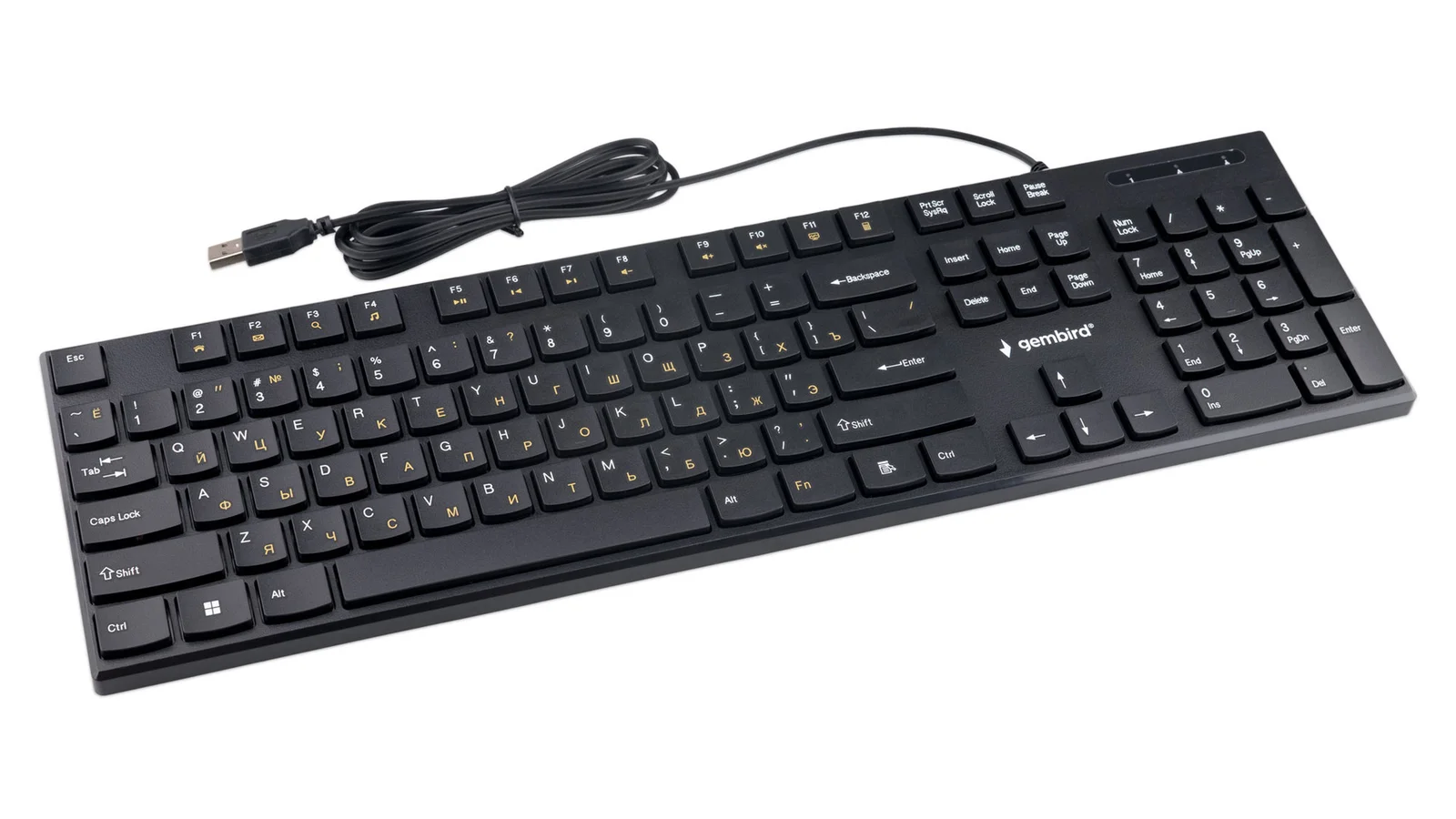 Клавиатура Gembird KB-250 проводная, USB Type-A, чёрный