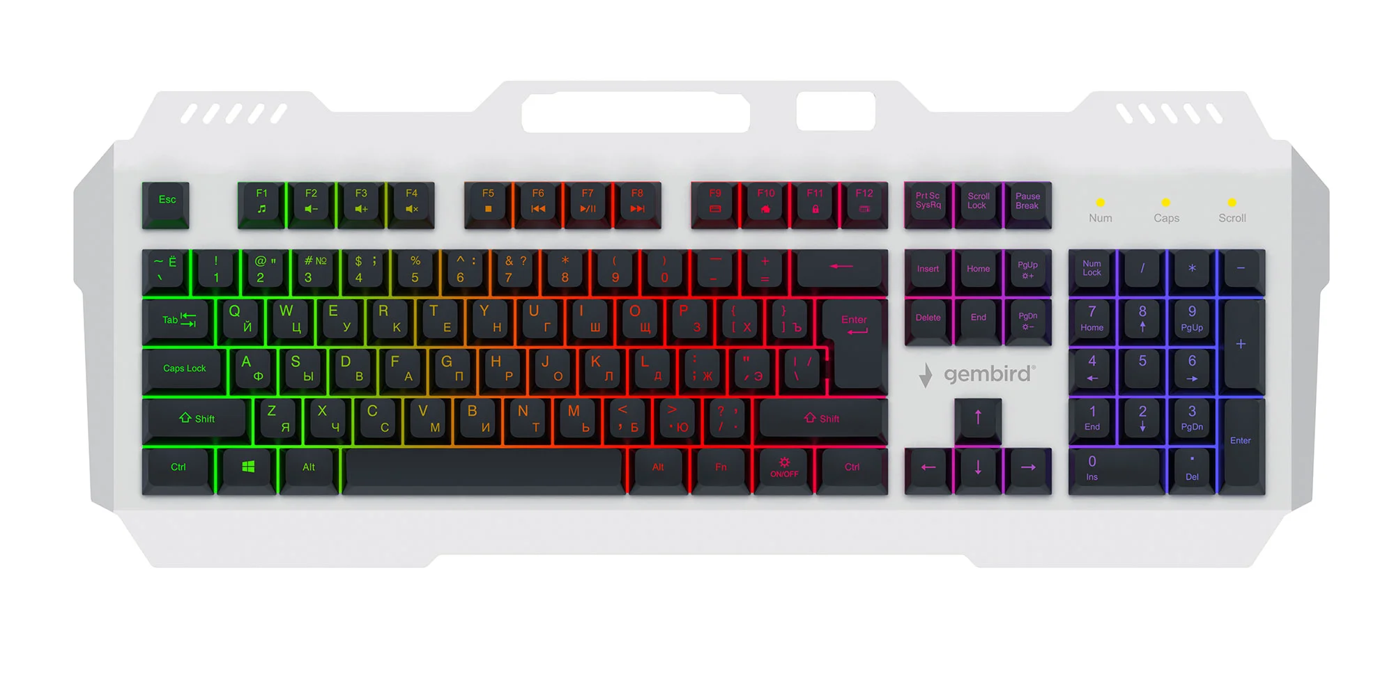 Клавиатура Gembird KB-G710M-S проводная, USB Type-A, чёрный/серебристый