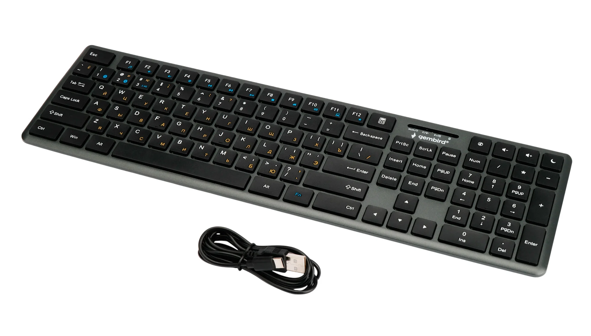 Клавиатура Gembird KBW-8460 беспроводная, Bluetooth, радиоканал, чёрный