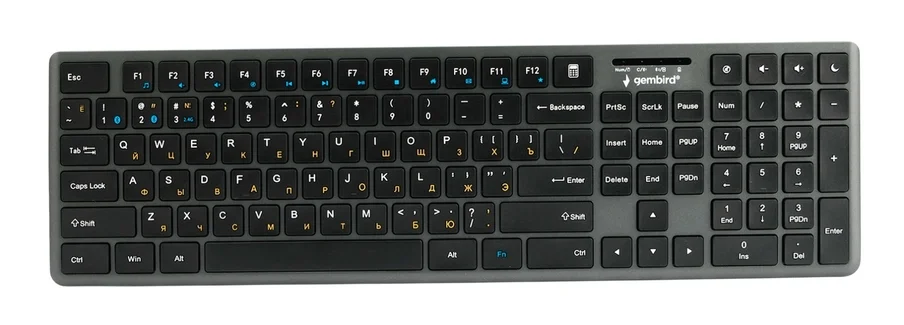 Клавиатура Gembird KBW-8460 беспроводная, Bluetooth, радиоканал, чёрный