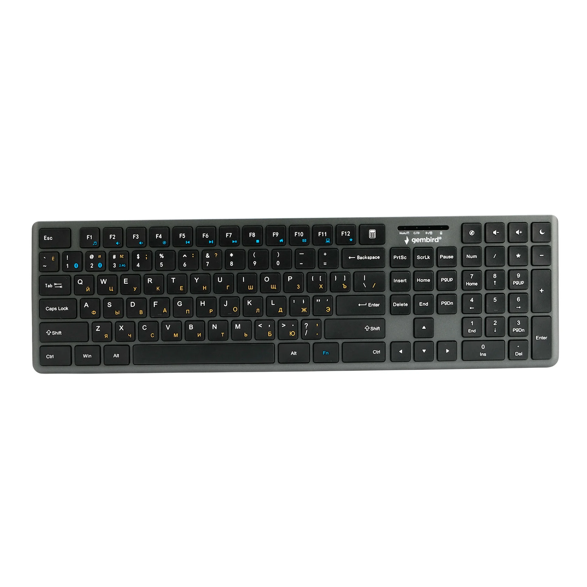 Клавиатура Gembird KBW-8460 беспроводная, Bluetooth, радиоканал, чёрный