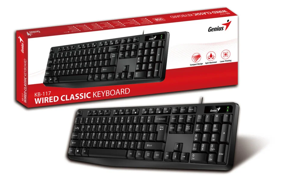 Клавиатура Genius KB-113 проводная, USB Type-A, чёрный