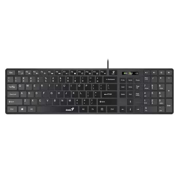 Клавиатура Genius Slimstar 7250BT гибридная, Bluetooth, радиоканал, сосновое дерево/чёрный