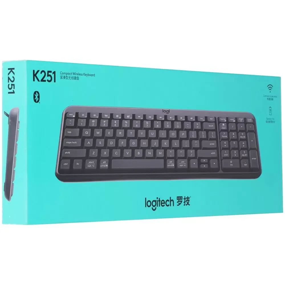Клавиатура Logitech K251 беспроводная, Bluetooth, чёрный