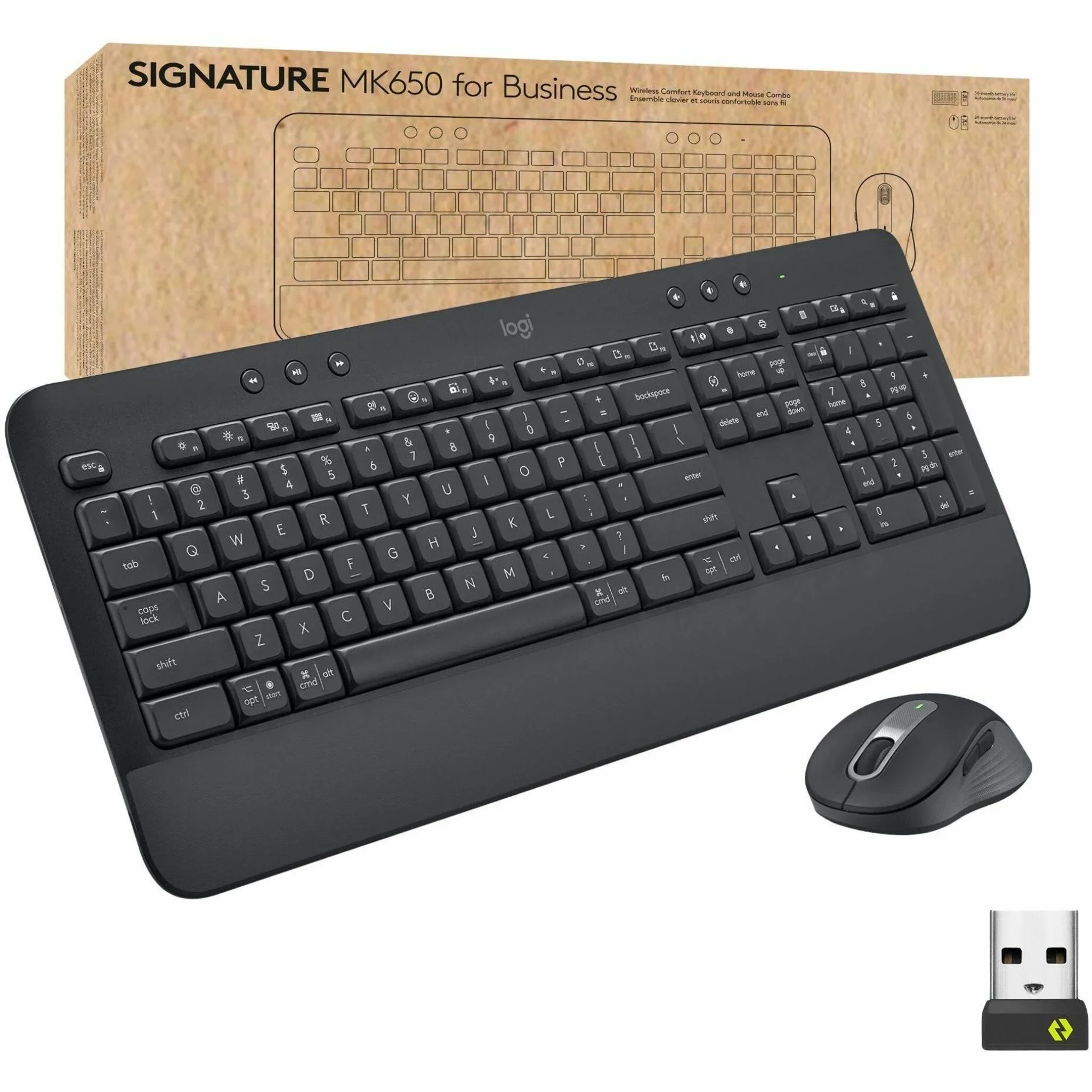 Клавиатура Logitech Signature K650 беспроводная, Bluetooth, радиоканал, чёрный