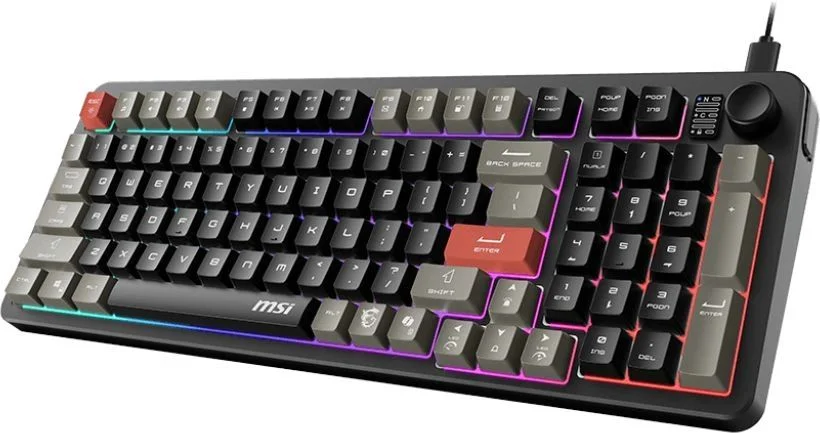 Клавиатура MSI GK110 черный/серый USB for gamer LED (S11-04RU258-HH9)