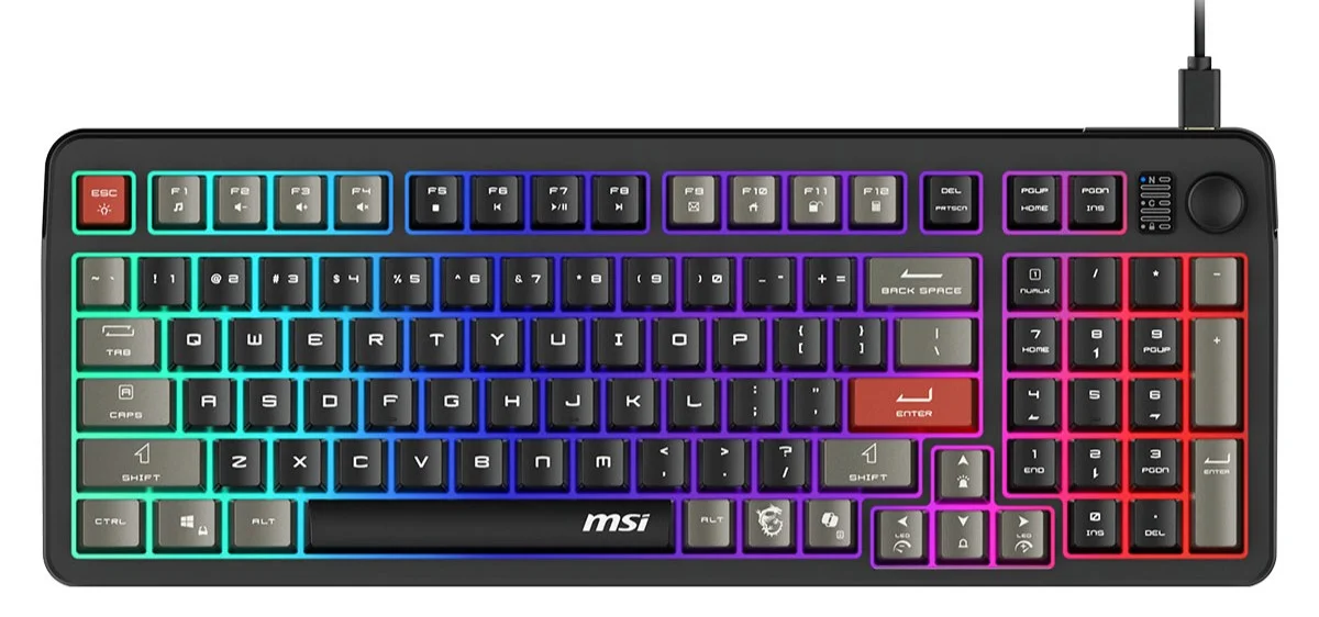 Клавиатура MSI GK110 черный/серый USB for gamer LED (S11-04RU258-HH9)