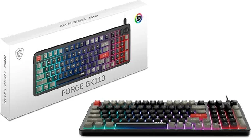Клавиатура MSI GK110 черный/серый USB for gamer LED (S11-04RU258-HH9)