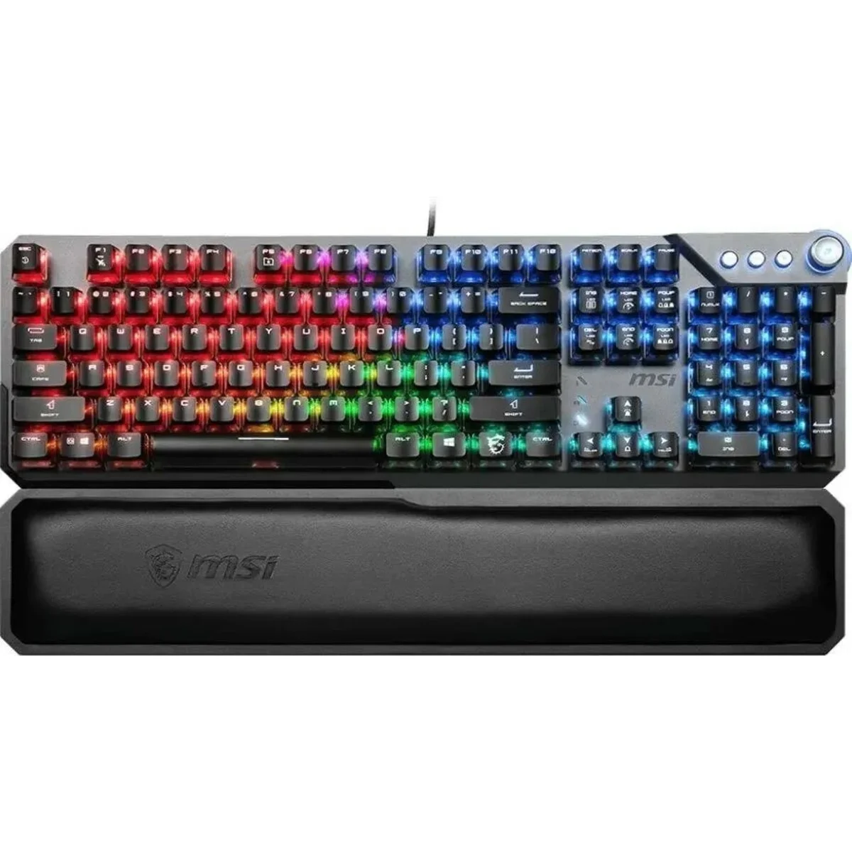 Клавиатура MSI STRIKE Pro W Silent механическая серый/черный USB Multimedia for gamer LED (подставка для запястий) (S11-43RU210-CLA)
