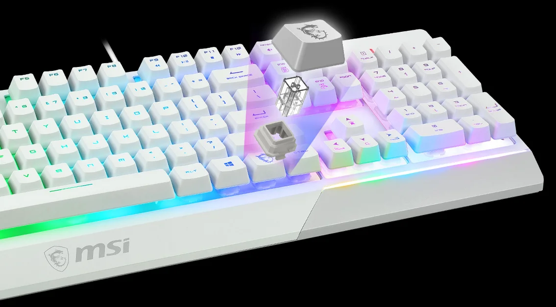 Клавиатура MSI Vigor GK30 проводная, USB Type-A, белый