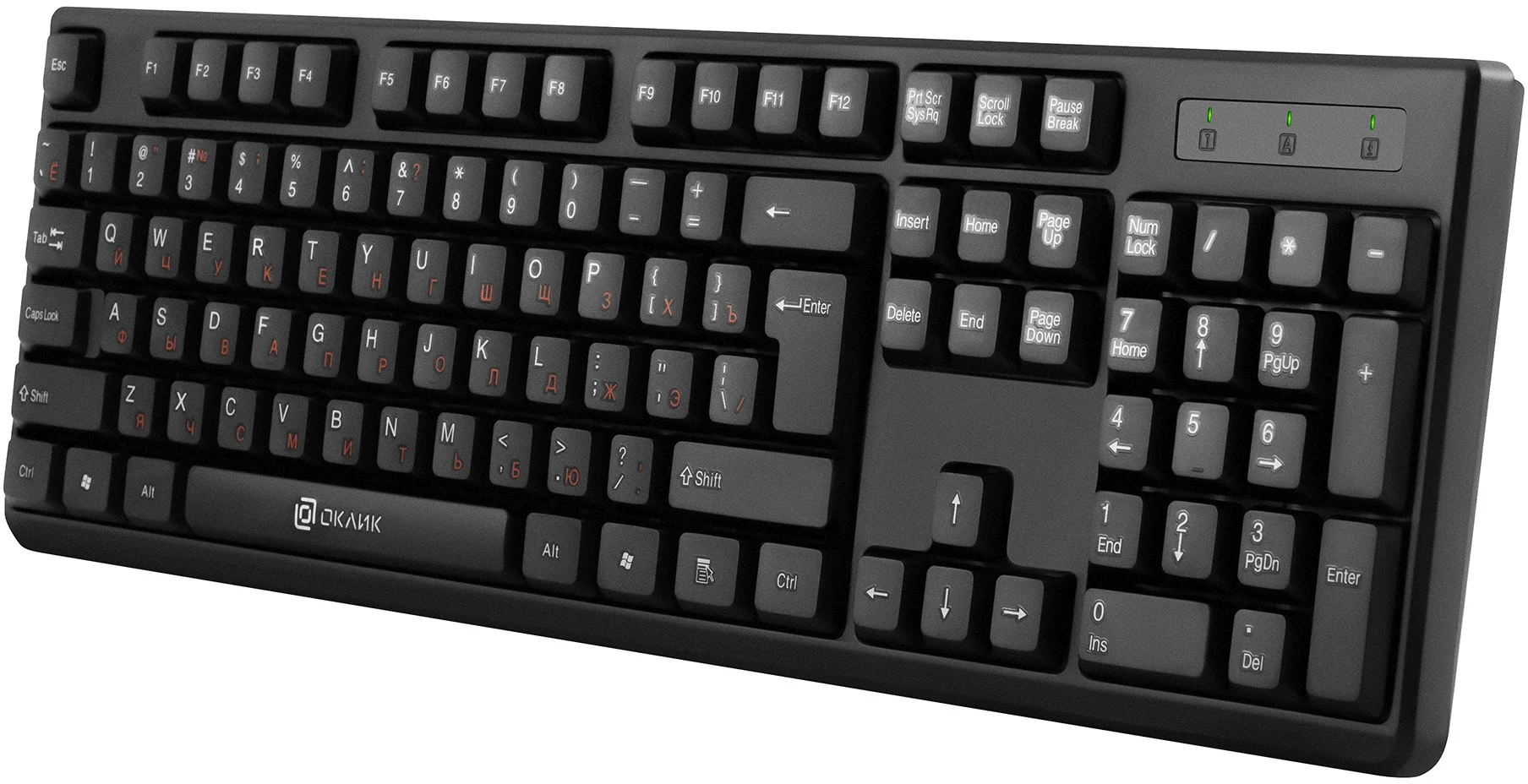 Клавиатура Oklick 100M HW3 проводная, USB Type-A, чёрный