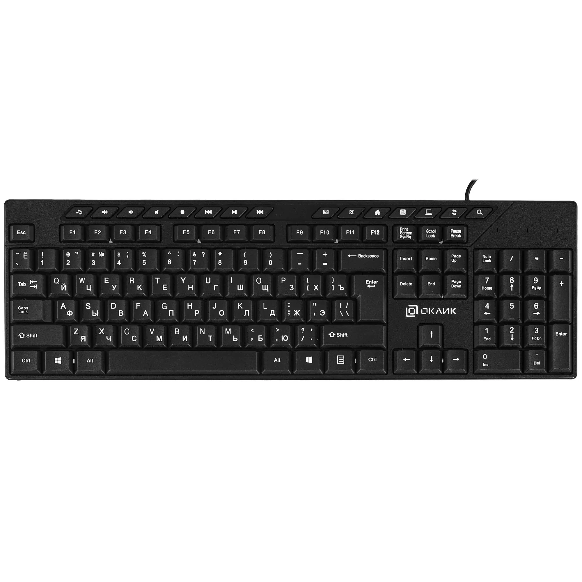 Клавиатура Oklick 125M проводная, USB Type-A, чёрный