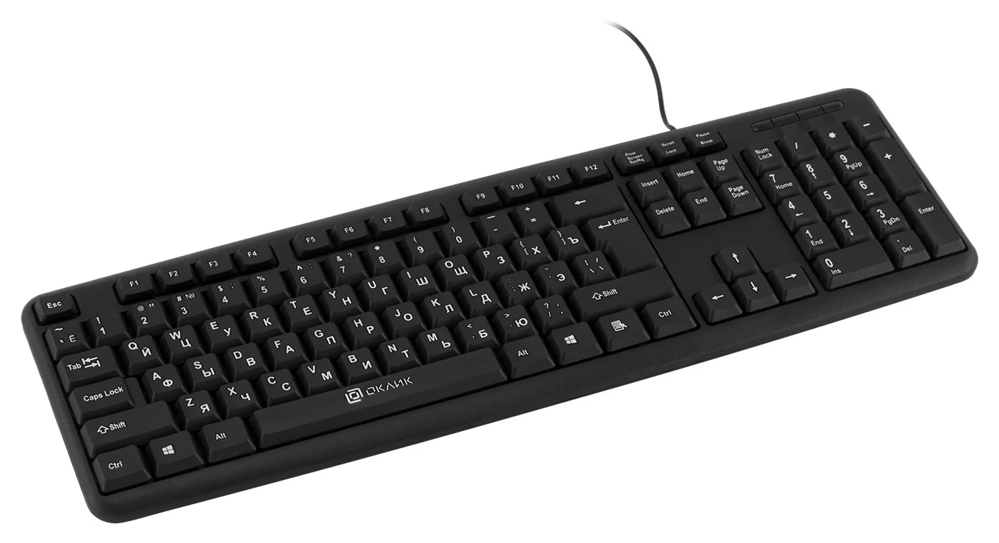 Клавиатура Oklick 180M проводная, USB Type-A, чёрный