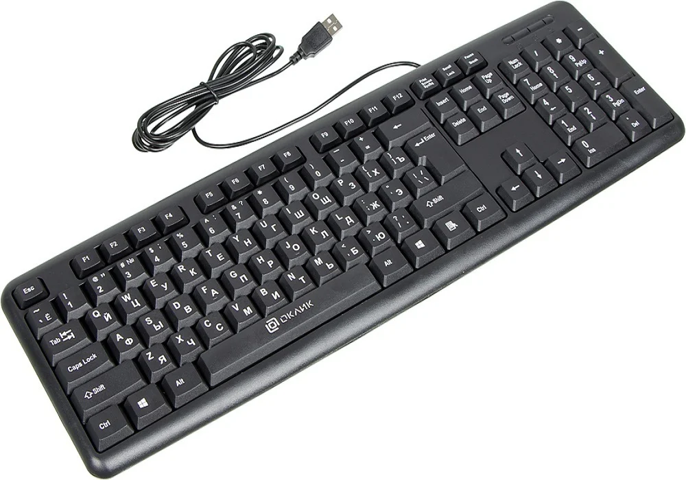 Клавиатура Oklick 180V2 проводная, USB Type-A, чёрный