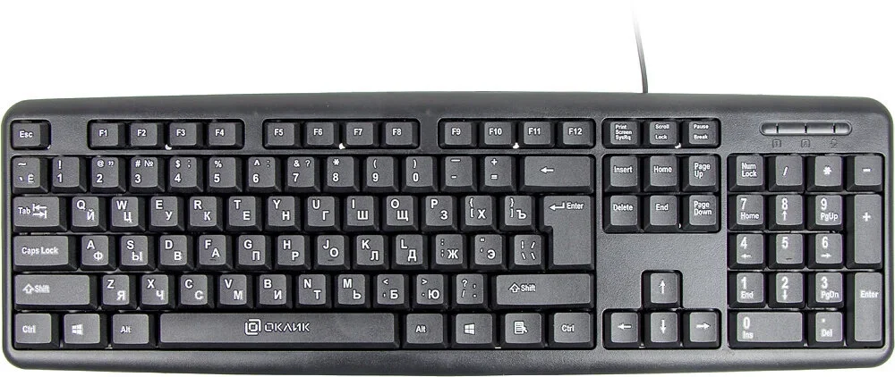 Клавиатура Oklick 180V2 проводная, USB Type-A, чёрный