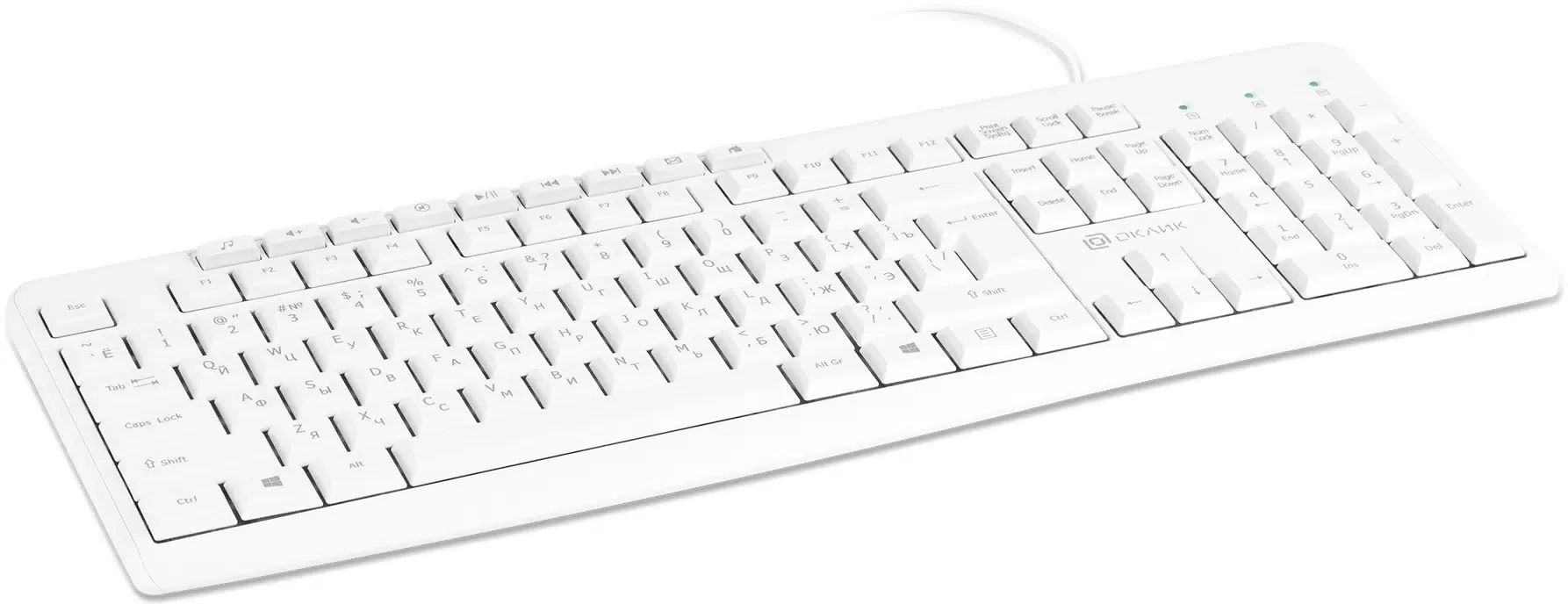 Клавиатура Oklick 305M проводная, USB Type-A, белый