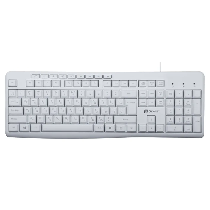 Клавиатура Oklick 305M проводная, USB Type-A, белый
