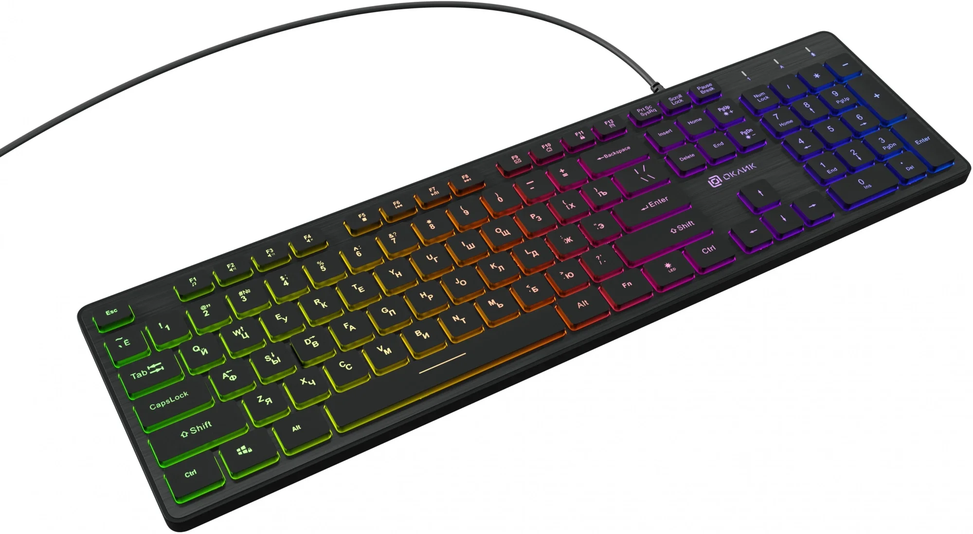 Клавиатура Oklick 550ML проводная, USB Type-A, чёрный