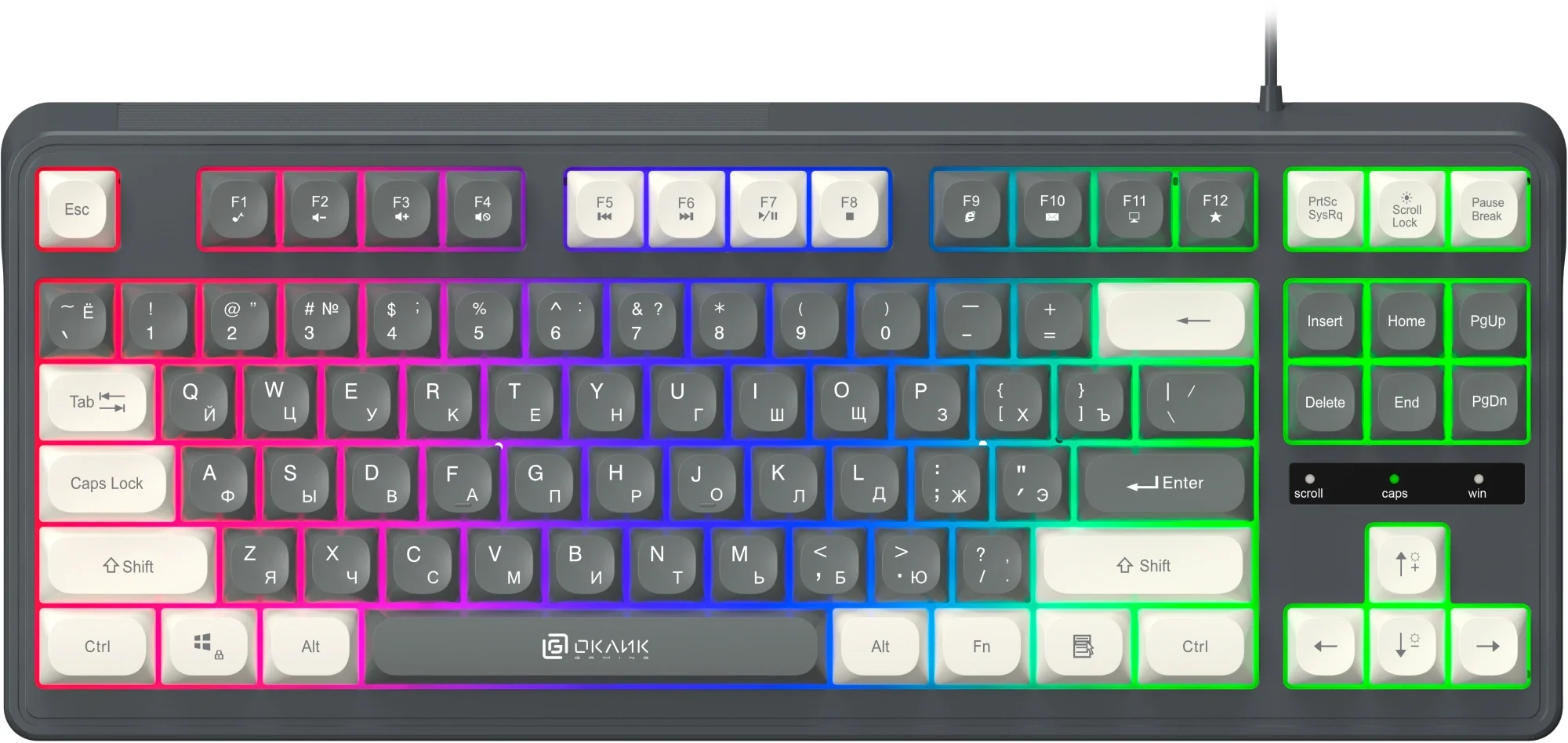 Клавиатура Oklick 711G проводная, USB Type-A, серый