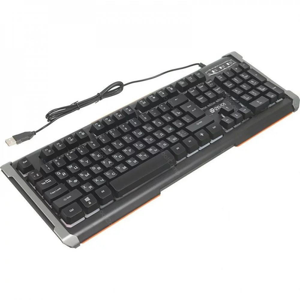 Клавиатура Oklick 717G Black Death проводная, USB Type-A, чёрный/серый