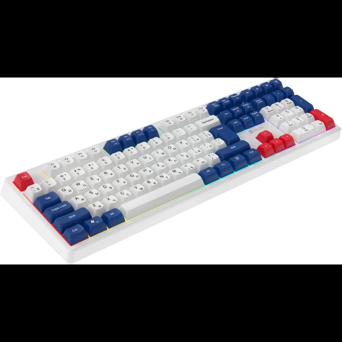 Клавиатура Oklick 725G проводная, USB Type-A, белый/красный
