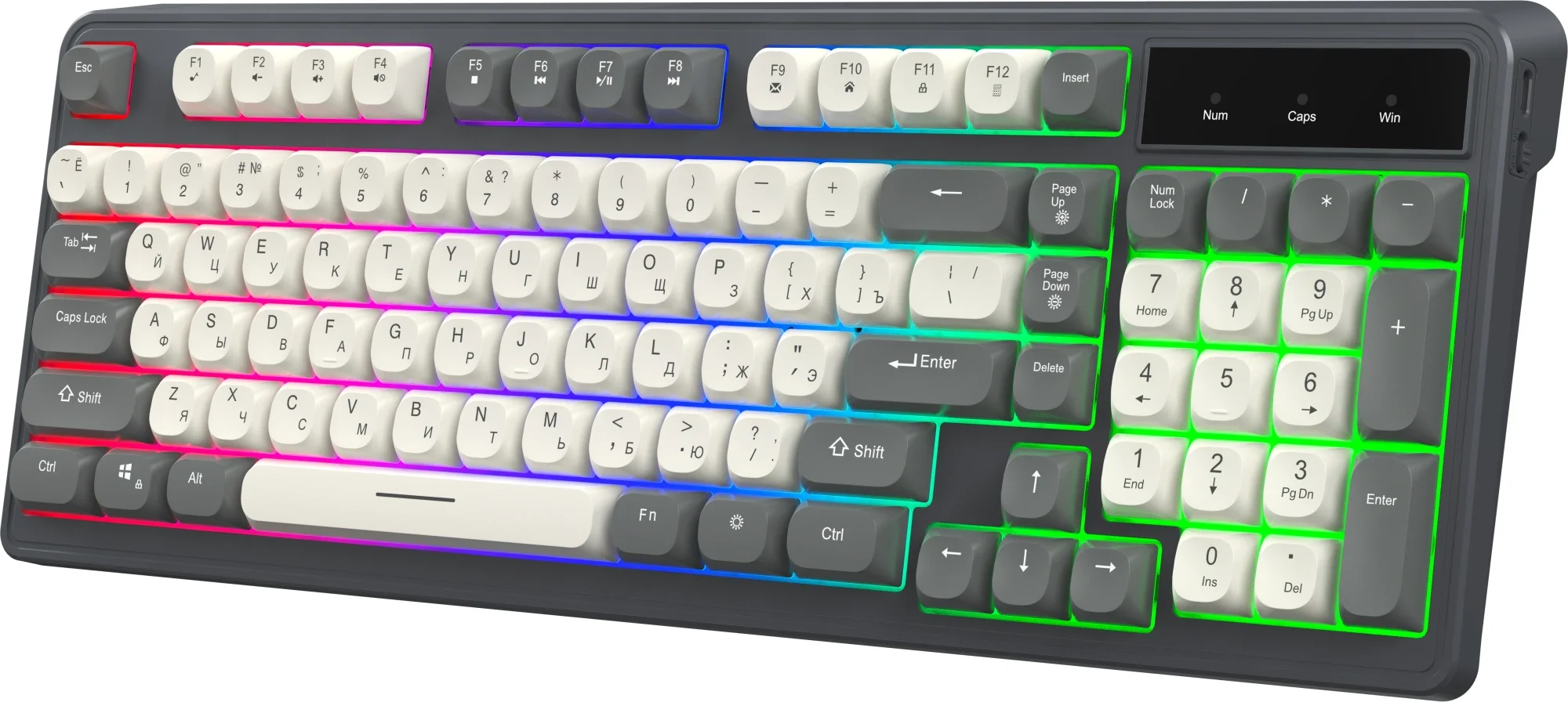 Клавиатура Oklick 731G проводная, USB Type-A, серый/белый