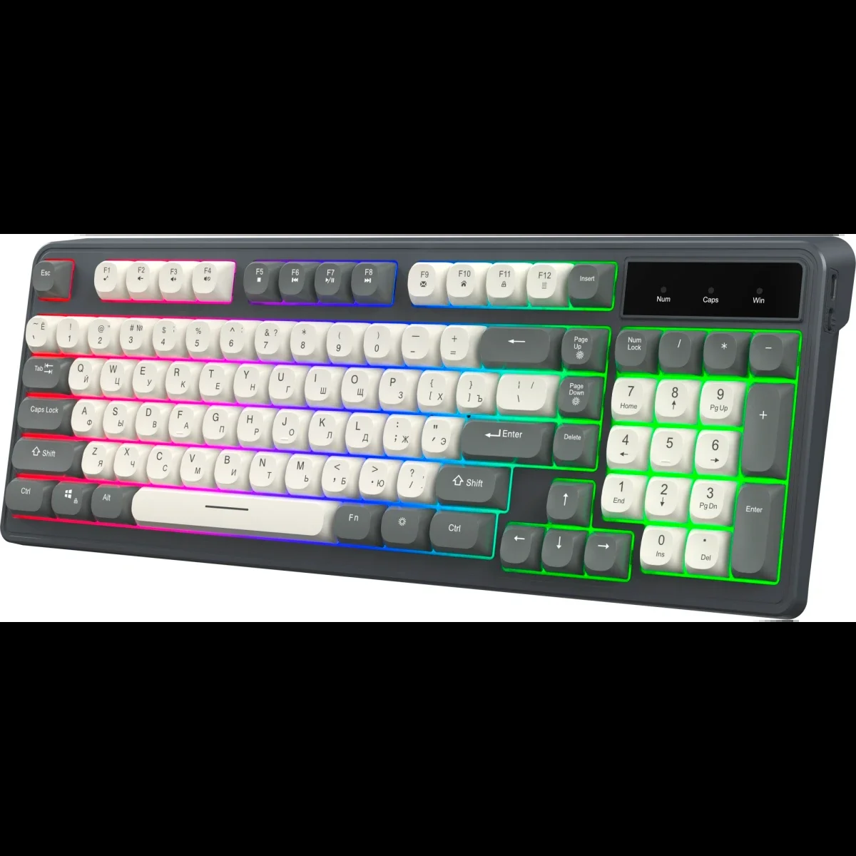 Клавиатура Oklick 731G проводная, USB Type-A, серый/белый