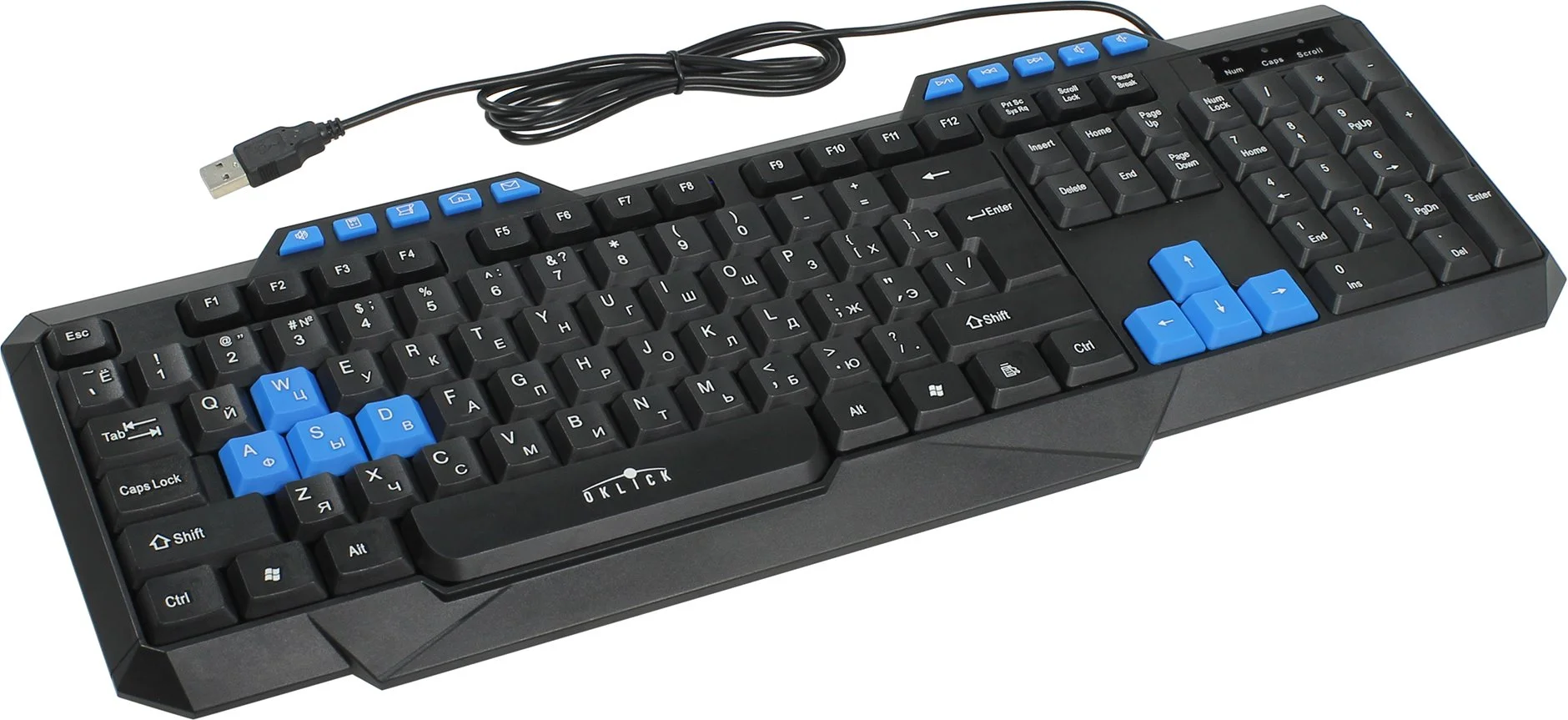 Клавиатура Oklick 750G Frost War проводная, USB Type-A, чёрный
