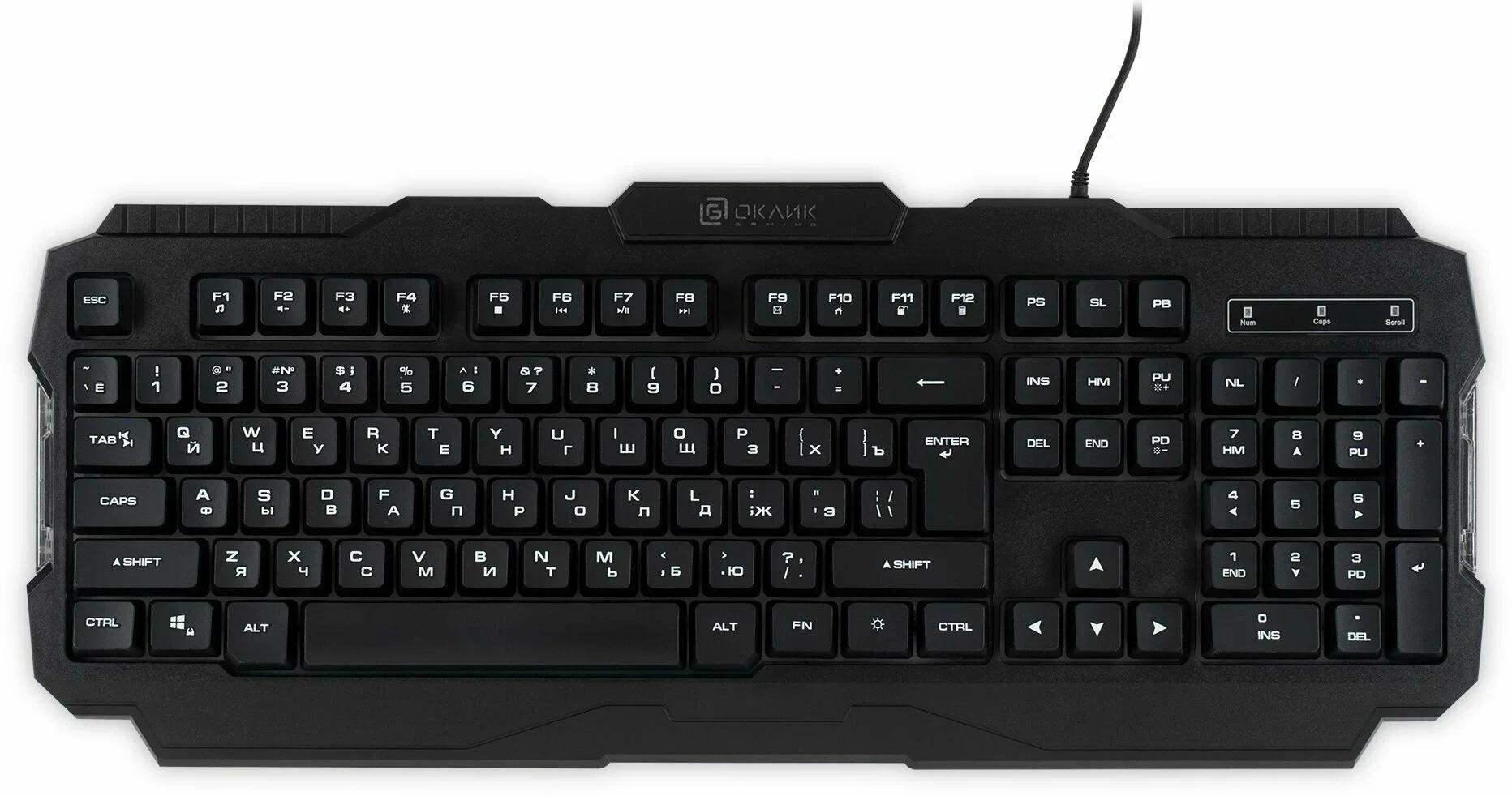 Клавиатура Oklick 757G HW2 проводная, USB Type-A, чёрный