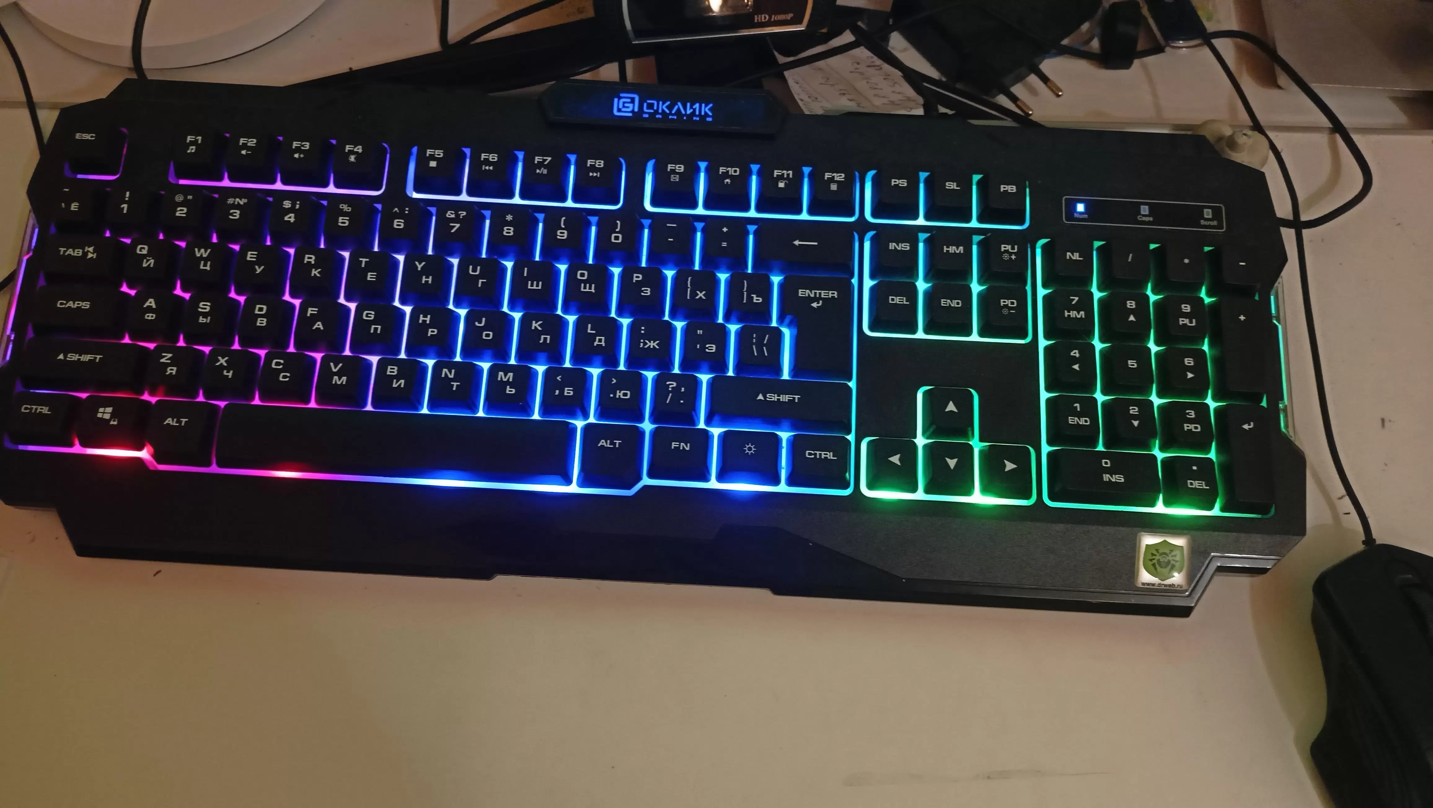 Клавиатура Oklick 757G HW2 проводная, USB Type-A, чёрный