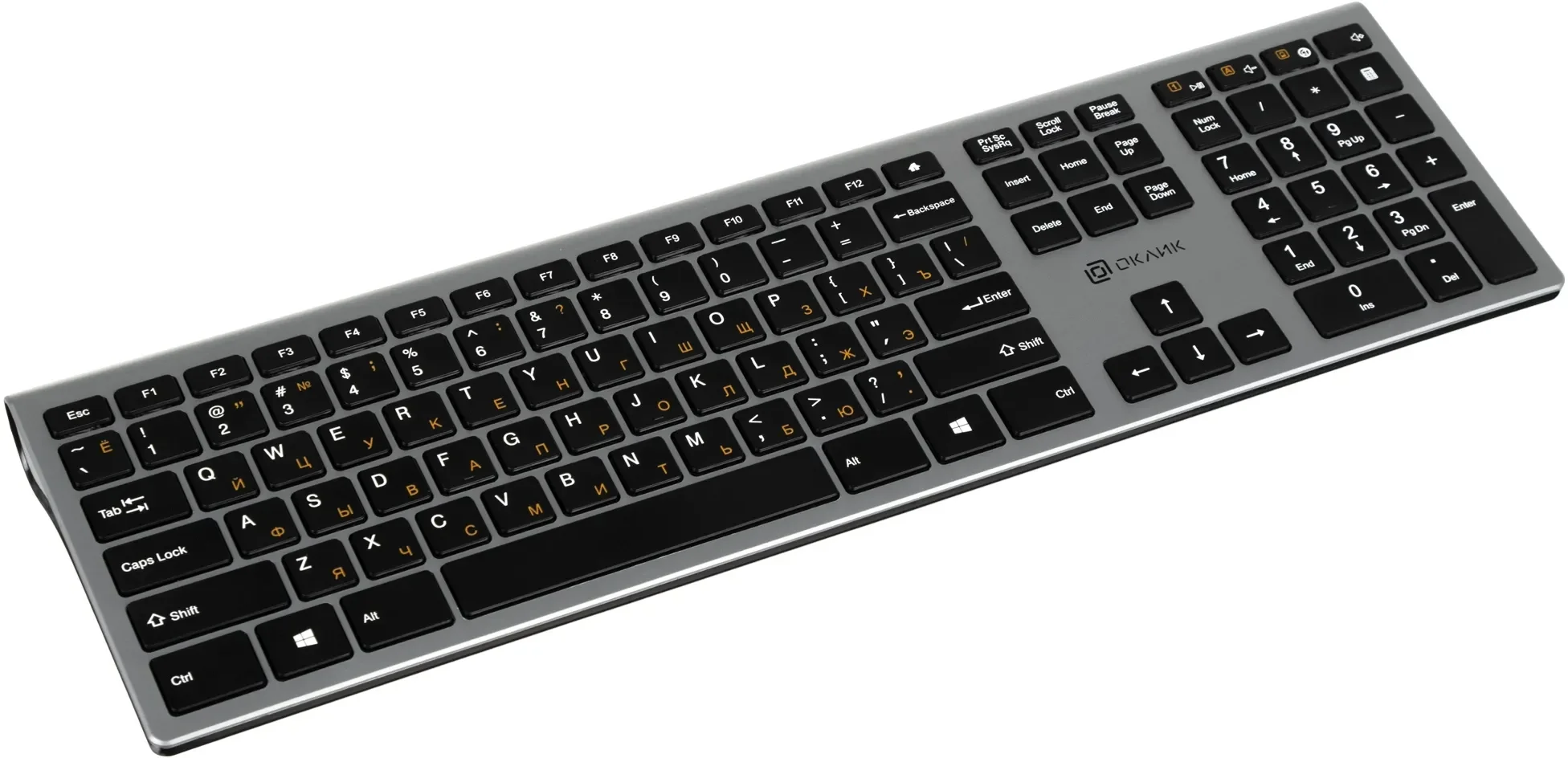 Клавиатура Oklick 890S беспроводная, радиоканал, серый