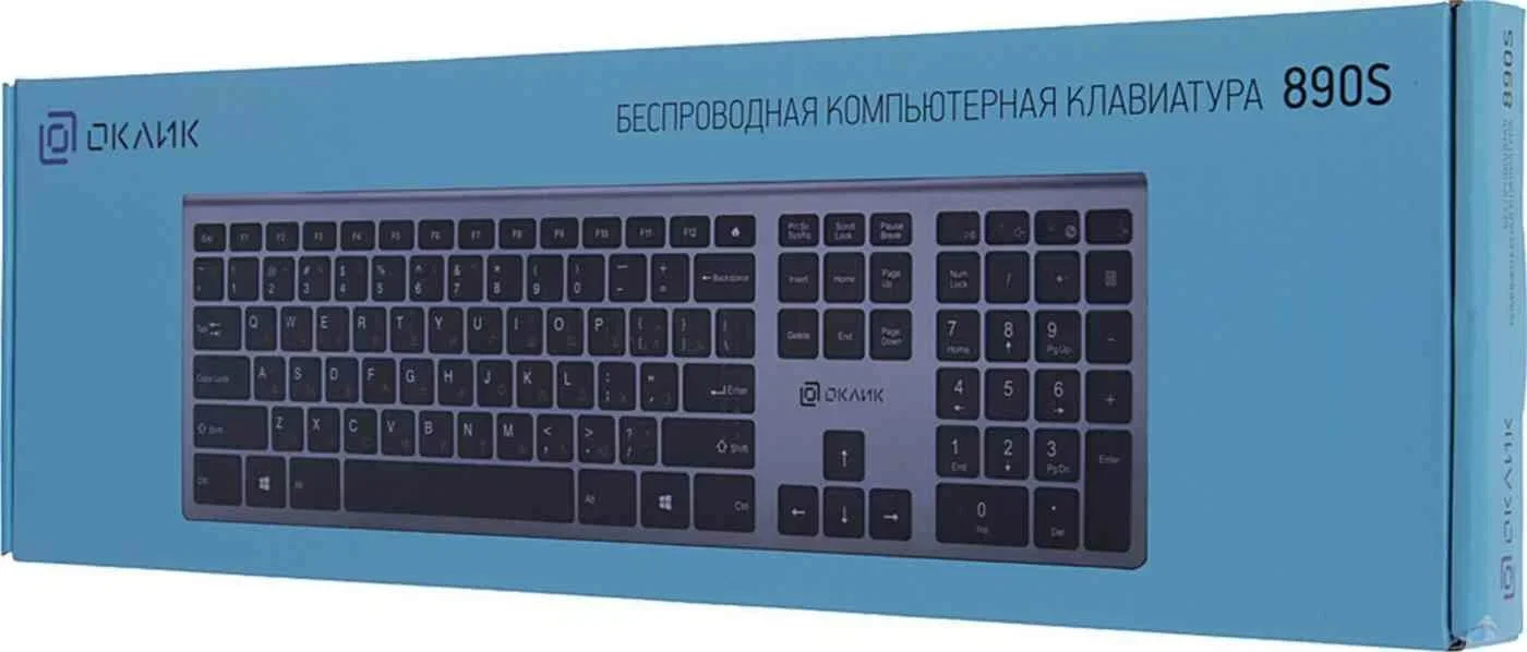 Клавиатура Oklick 890S беспроводная, радиоканал, серый