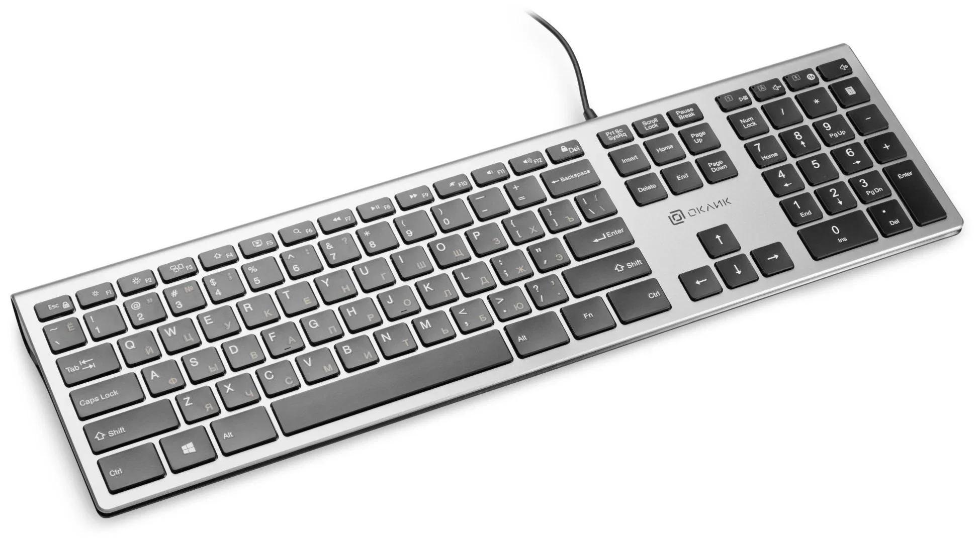 Клавиатура Oklick 890S проводная, USB Type-A, серый