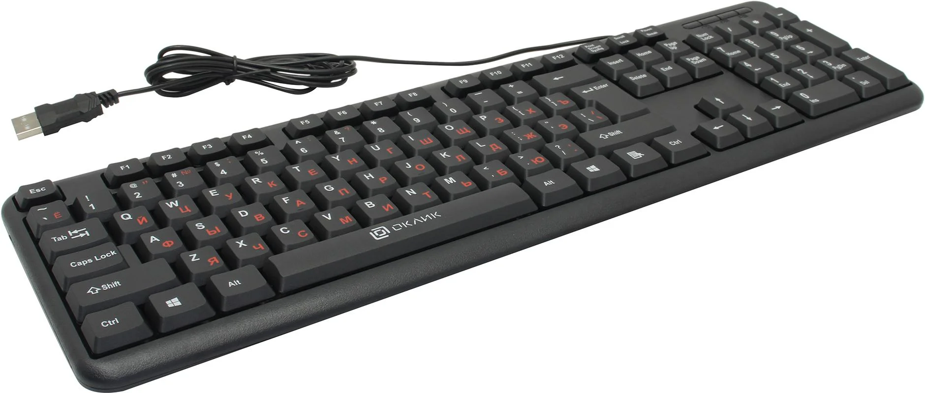 Клавиатура Oklick 90M проводная, USB Type-A, чёрный