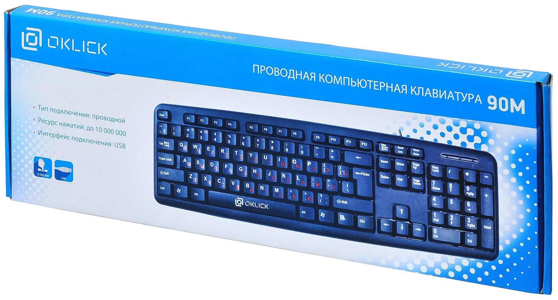 Клавиатура Oklick 90M проводная, USB Type-A, чёрный