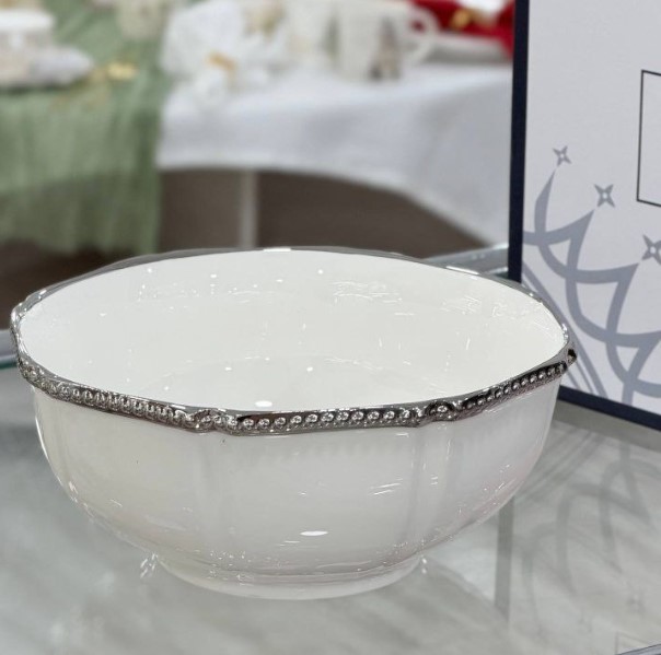 RA-022-074 Салатник круглый 23,5см БУСИНКА SILVER / ящ* 12шт