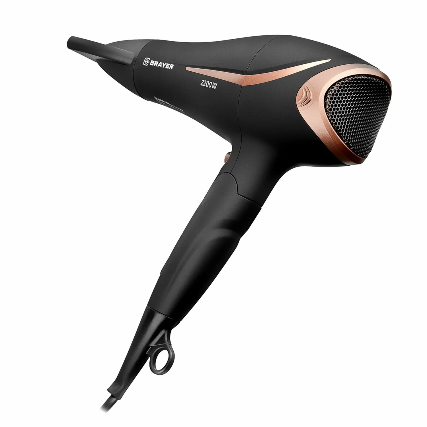 Фен BRAYER BR3000BN (2200 Вт, 2 скор., холодный воздух,складная ручка, съемный фильтр, шнур 1,8 м)