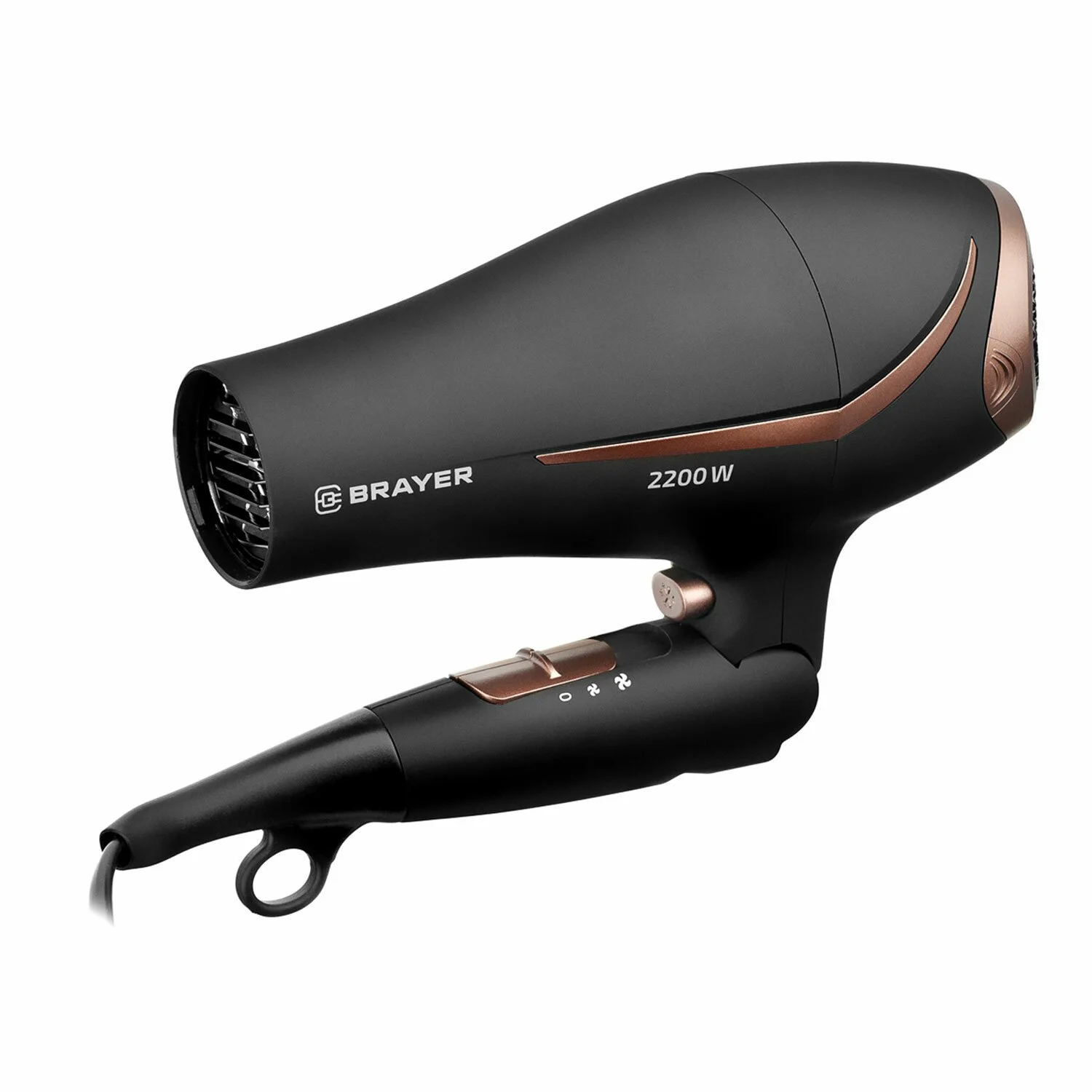 Фен BRAYER BR3000BN (2200 Вт, 2 скор., холодный воздух,складная ручка, съемный фильтр, шнур 1,8 м)
