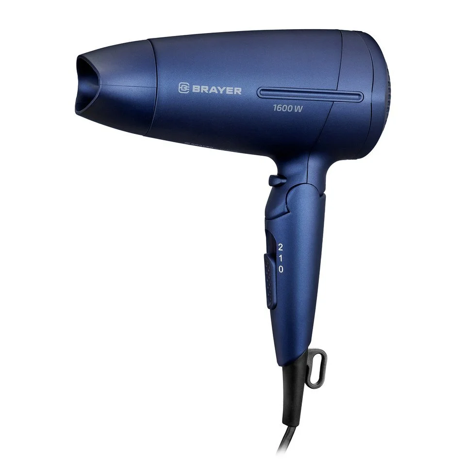 Фен BRAYER BR3020BL (1600 Вт, 2 скор., холодный воздух, складная ручка, съемный фильтр, шнур 1,8 м)