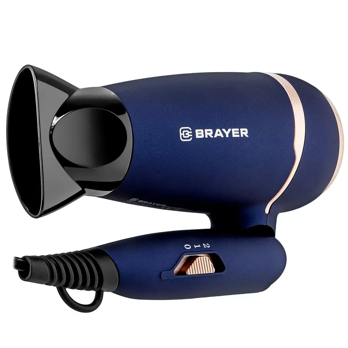 Фен BRAYER BR3025 (1400 Вт, 2 скорости, холодный воздух, складная ручка, съемный фильтр, шнур 1,8 м)